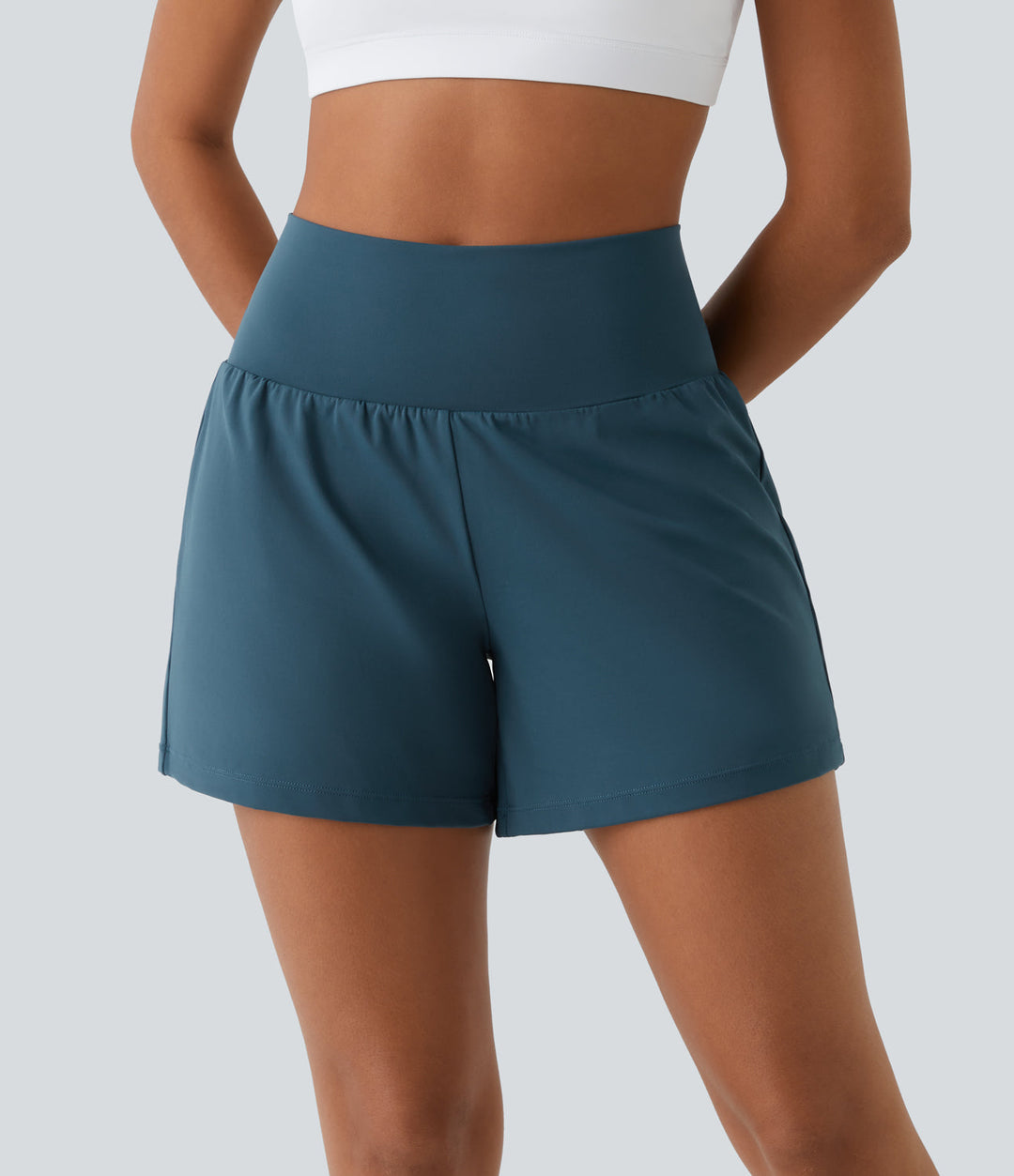 Ayla™ | 2-in-1 yoga shorts with high waist, back pocket and side pocket