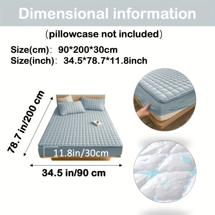 AquaQuard - 1pc Waterdichte matrasbeschermer met gewatteerd ontwerp, past op diepe matrassen, voor slaapkamer of logeerkamer