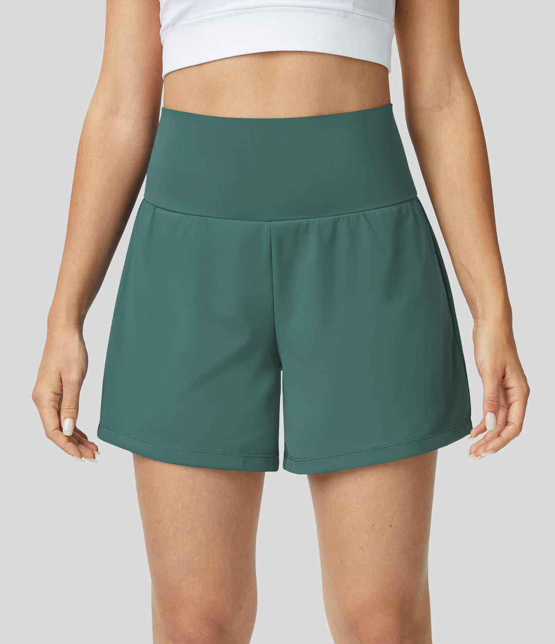 Ayla™ | 2-in-1 yoga shorts with high waist, back pocket and side pocket