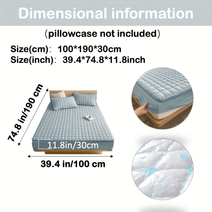 AquaQuard - 1pc Waterdichte matrasbeschermer met gewatteerd ontwerp, past op diepe matrassen, voor slaapkamer of logeerkamer