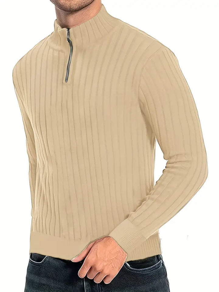 Boyett - Sweater | Casual heren trui met V-hals en ritssluiting voor mannen