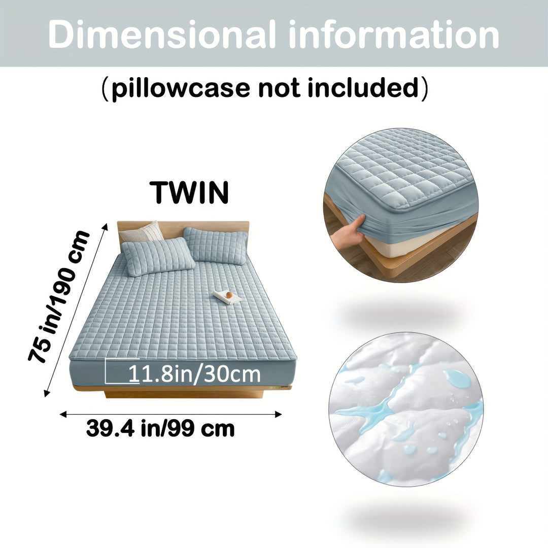 AquaQuard - 1pc Waterdichte matrasbeschermer met gewatteerd ontwerp, past op diepe matrassen, voor slaapkamer of logeerkamer