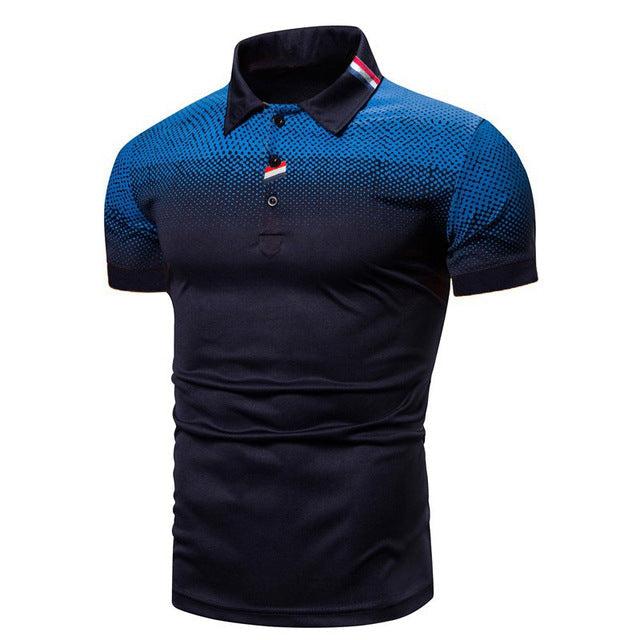 Polo homme Black James à manches courtes et col côtelé