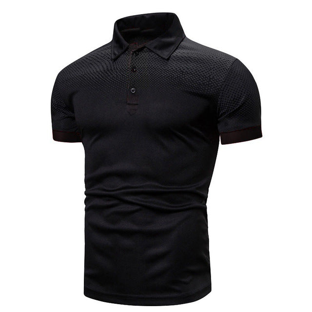 Polo homme Black James à manches courtes et col côtelé