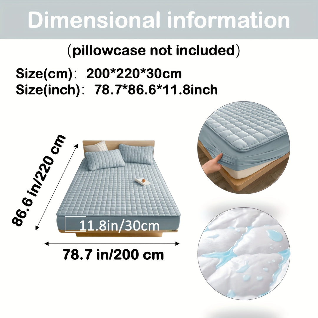 AquaQuard - 1pc Waterdichte matrasbeschermer met gewatteerd ontwerp, past op diepe matrassen, voor slaapkamer of logeerkamer