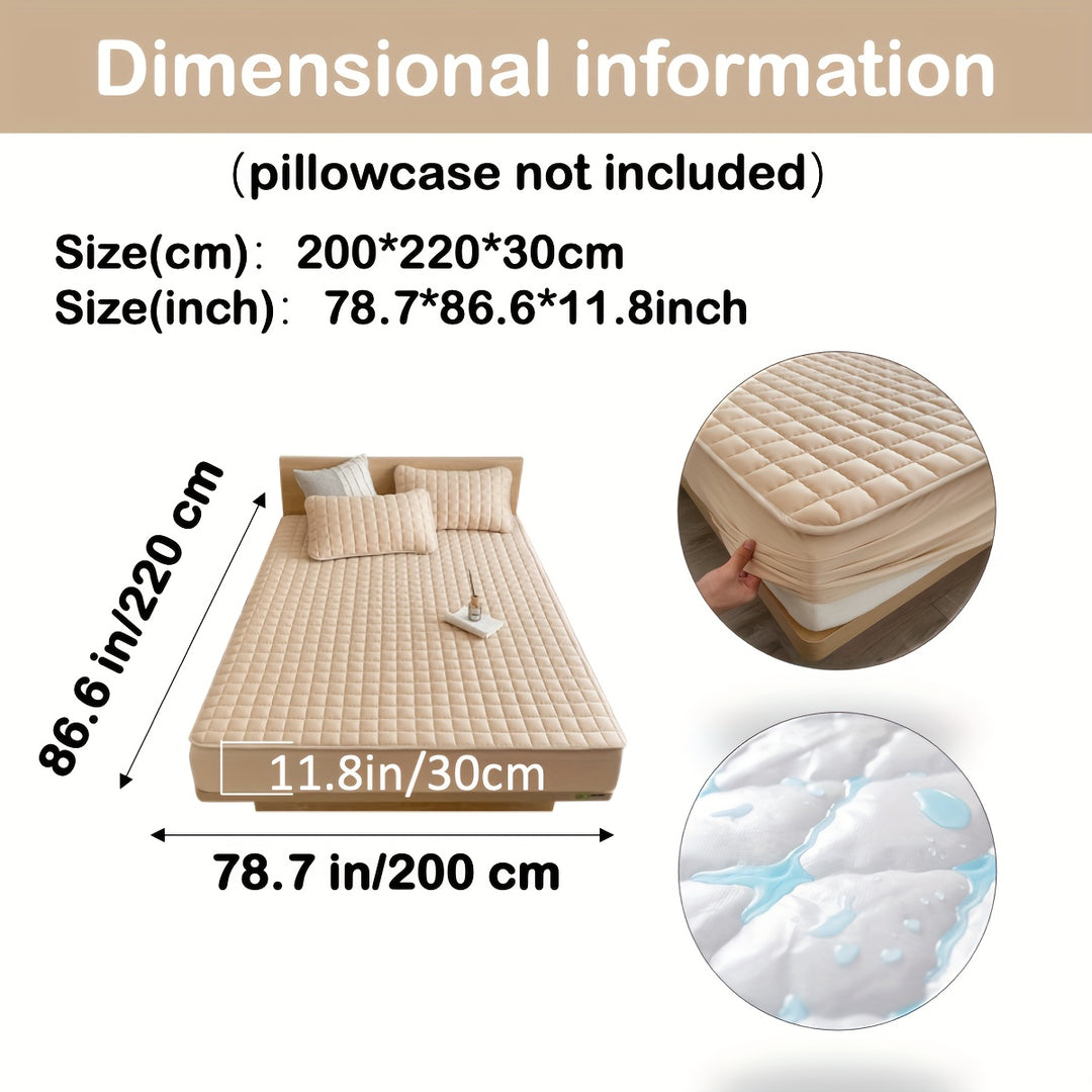 AquaQuard - 1pc Waterdichte matrasbeschermer met gewatteerd ontwerp, past op diepe matrassen, voor slaapkamer of logeerkamer