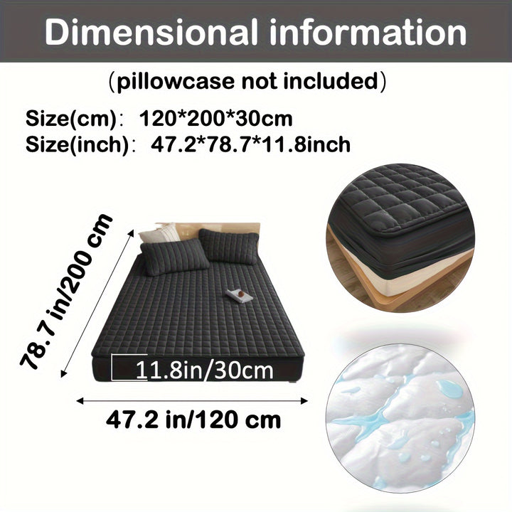 AquaQuard - 1pc Waterdichte matrasbeschermer met gewatteerd ontwerp, past op diepe matrassen, voor slaapkamer of logeerkamer