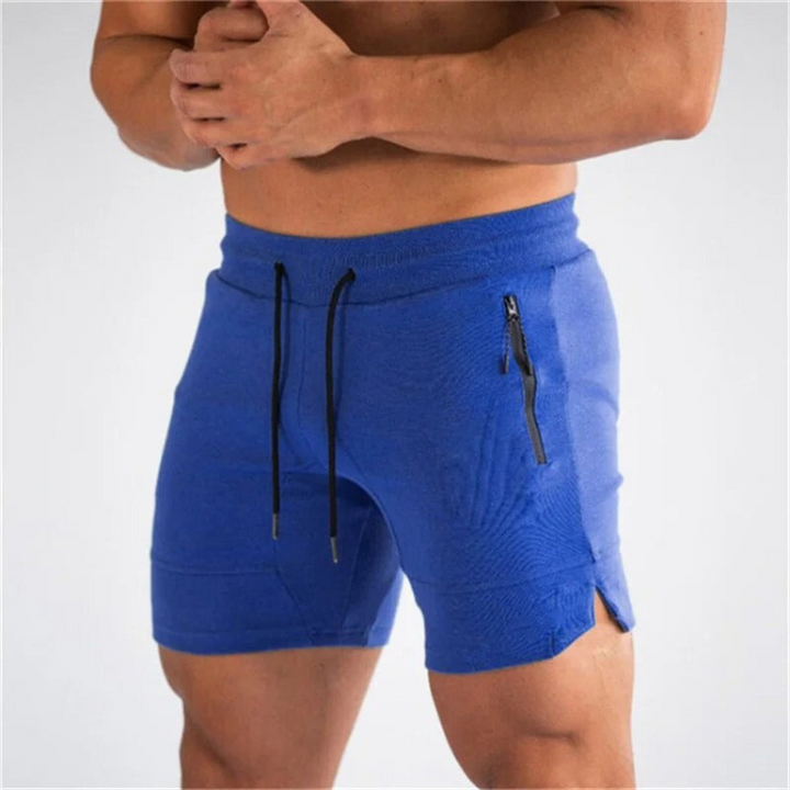 Short de sport léger blanc pour homme Bjorn avec fermeture éclair