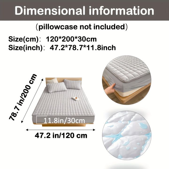 AquaQuard - 1pc Waterdichte matrasbeschermer met gewatteerd ontwerp, past op diepe matrassen, voor slaapkamer of logeerkamer