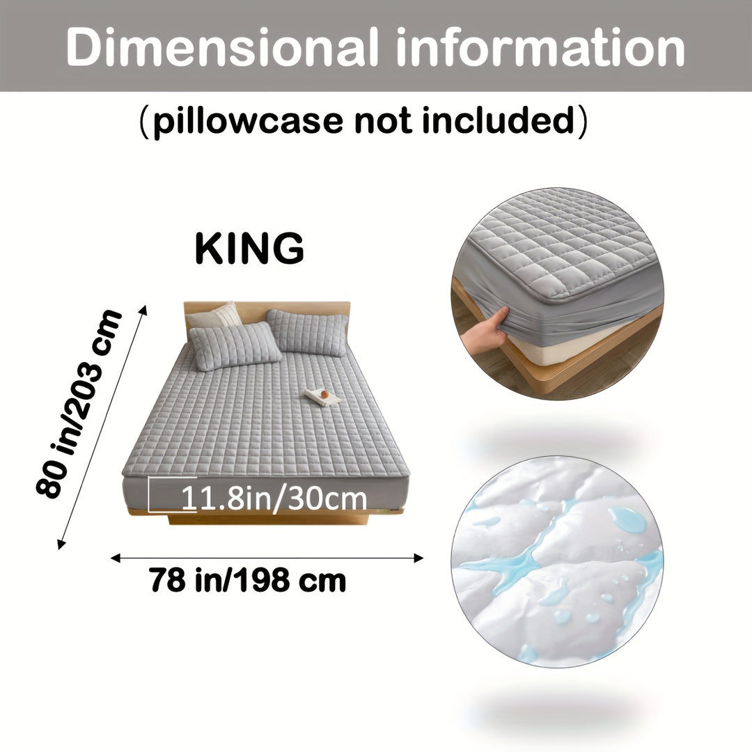 AquaQuard - 1pc Waterdichte matrasbeschermer met gewatteerd ontwerp, past op diepe matrassen, voor slaapkamer of logeerkamer