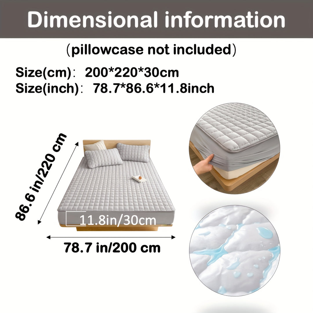 AquaQuard - 1pc Waterdichte matrasbeschermer met gewatteerd ontwerp, past op diepe matrassen, voor slaapkamer of logeerkamer