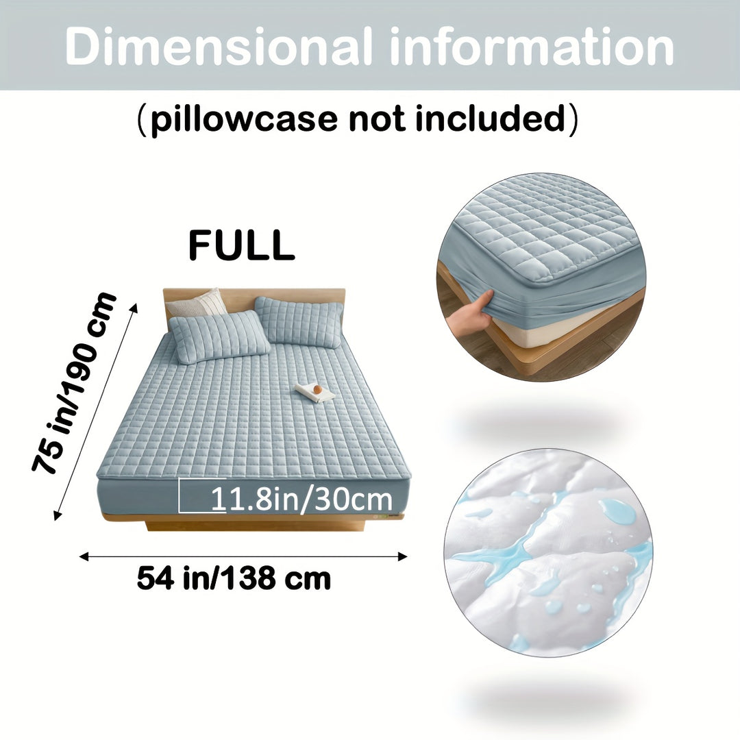 AquaQuard - 1pc Waterdichte matrasbeschermer met gewatteerd ontwerp, past op diepe matrassen, voor slaapkamer of logeerkamer
