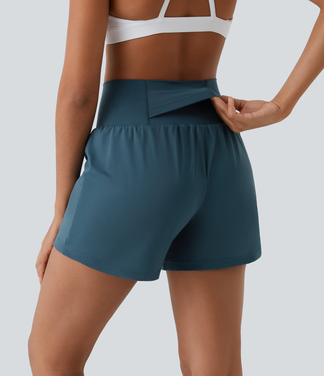 Ayla™ | 2-in-1 yoga shorts with high waist, back pocket and side pocket