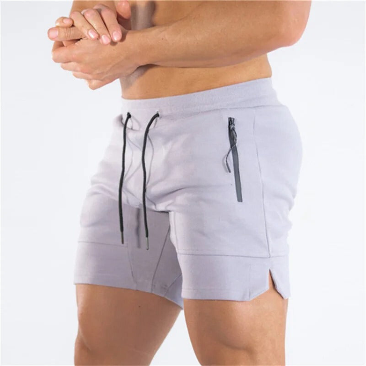 Short de sport léger blanc pour homme Bjorn avec fermeture éclair