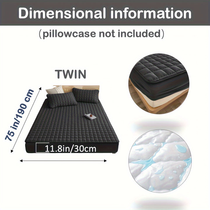 AquaQuard - 1pc Waterdichte matrasbeschermer met gewatteerd ontwerp, past op diepe matrassen, voor slaapkamer of logeerkamer