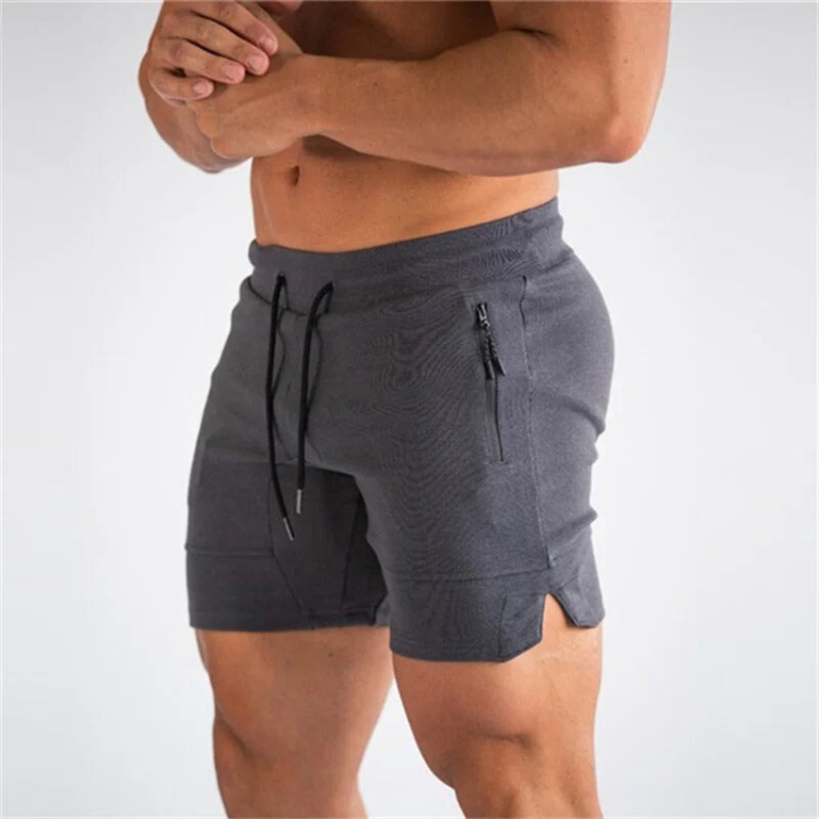 Short de sport léger blanc pour homme Bjorn avec fermeture éclair