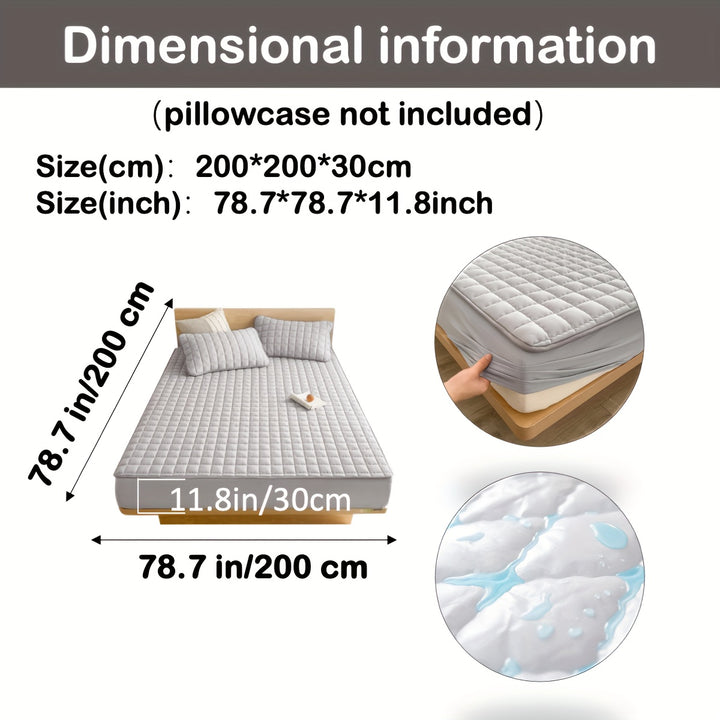 AquaQuard - 1pc Waterdichte matrasbeschermer met gewatteerd ontwerp, past op diepe matrassen, voor slaapkamer of logeerkamer