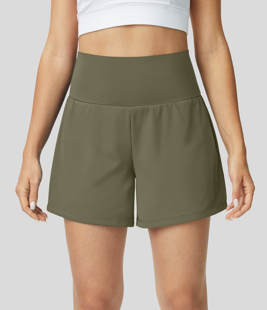 Ayla™ | 2-in-1 yoga shorts with high waist, back pocket and side pocket