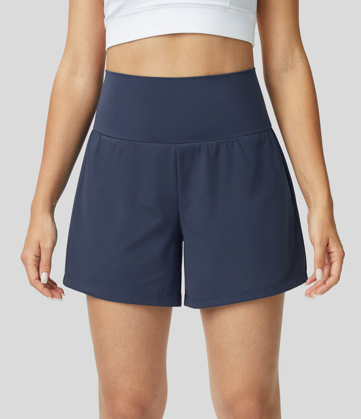 Ayla™ | 2-in-1 yoga shorts with high waist, back pocket and side pocket