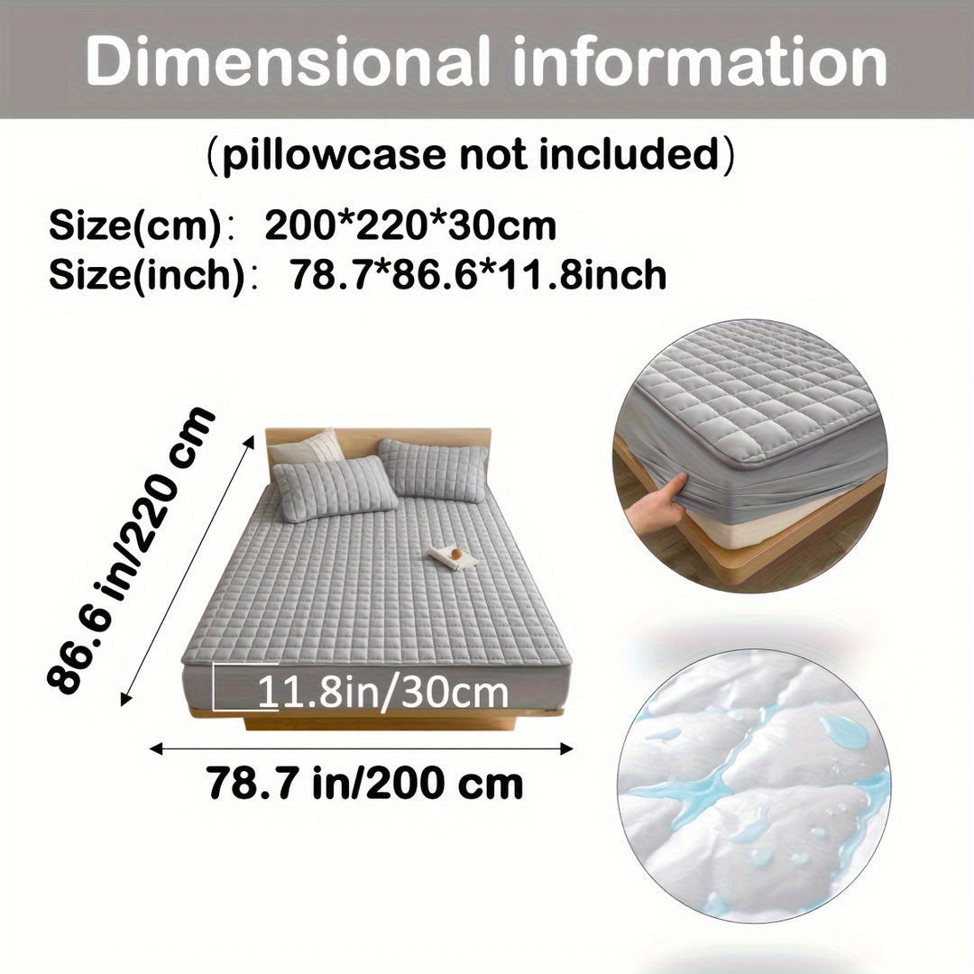 AquaQuard - 1pc Waterdichte matrasbeschermer met gewatteerd ontwerp, past op diepe matrassen, voor slaapkamer of logeerkamer