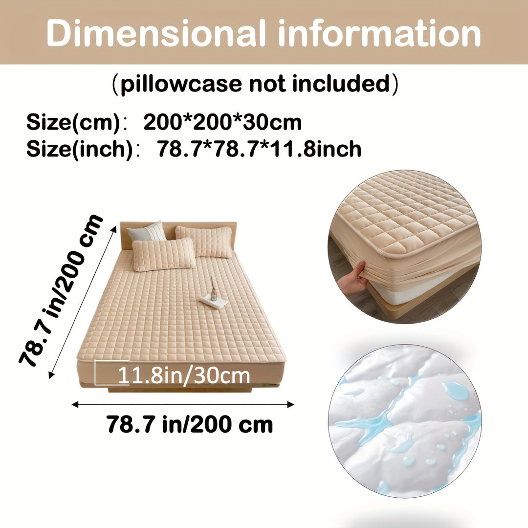 AquaQuard - 1pc Waterdichte matrasbeschermer met gewatteerd ontwerp, past op diepe matrassen, voor slaapkamer of logeerkamer