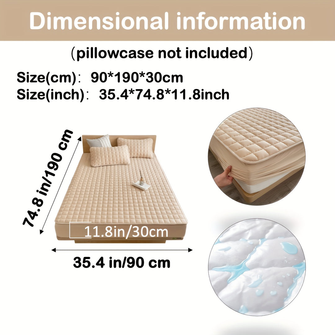 AquaQuard - 1pc Waterdichte matrasbeschermer met gewatteerd ontwerp, past op diepe matrassen, voor slaapkamer of logeerkamer
