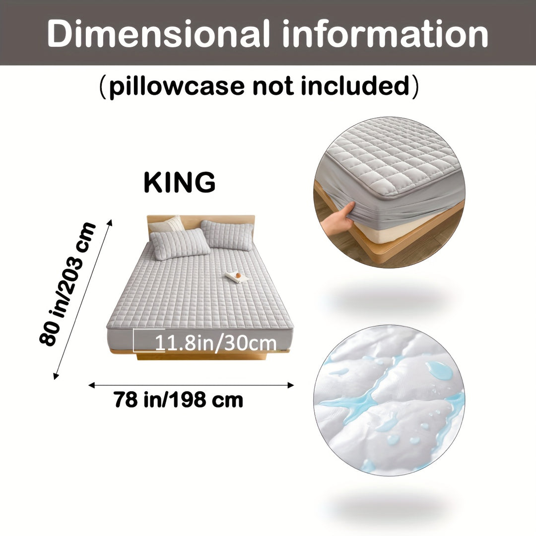 AquaQuard - 1pc Waterdichte matrasbeschermer met gewatteerd ontwerp, past op diepe matrassen, voor slaapkamer of logeerkamer