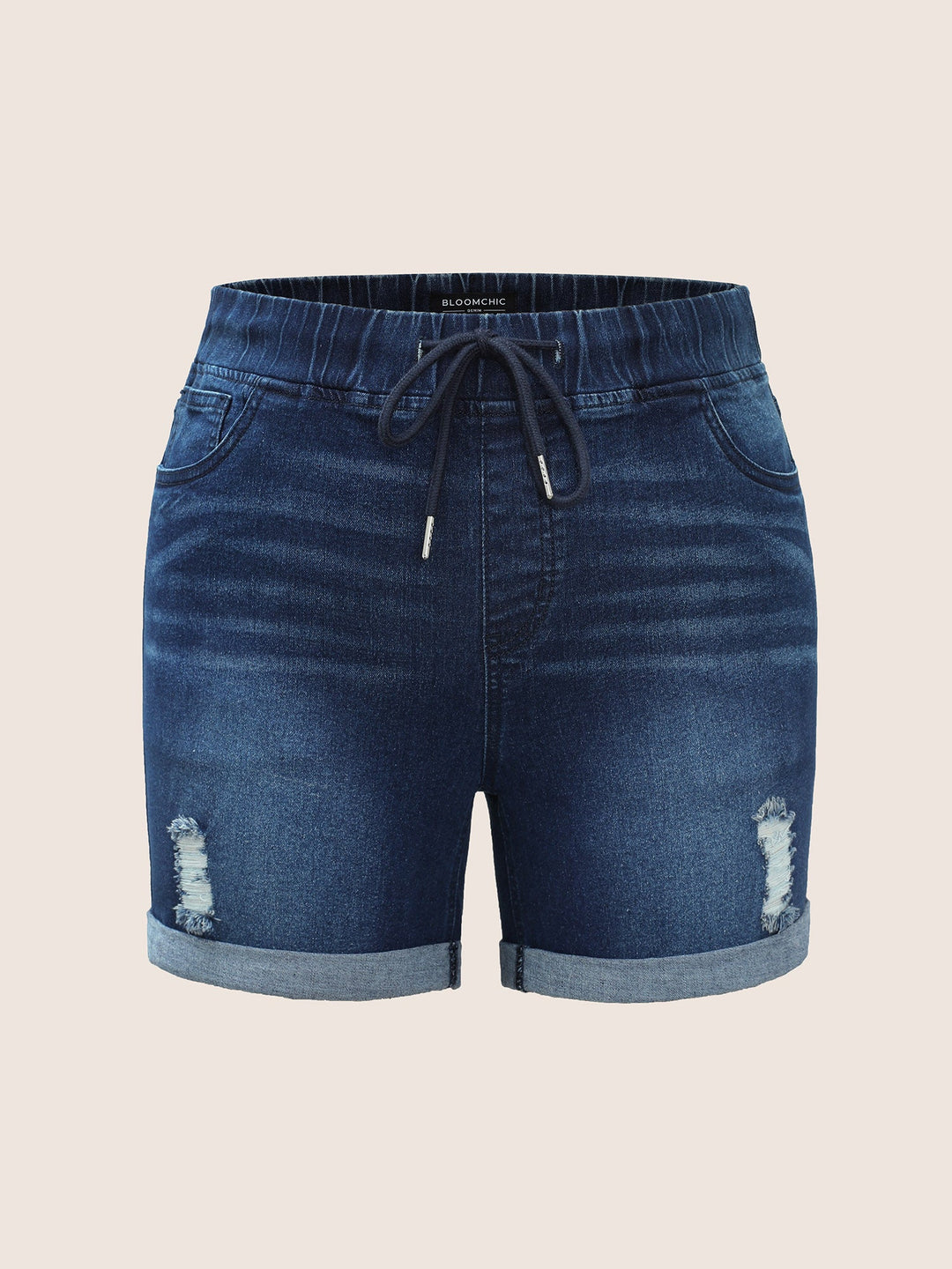 Jazz - Distressed rolzoom denim shorts met koord