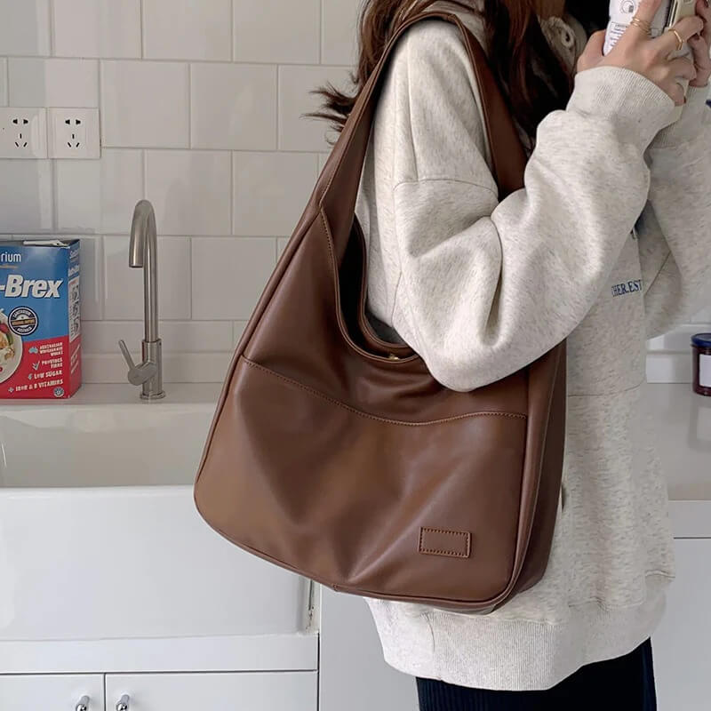 Caelia - Sac shopping sac bandoulière hobo en simili cuir