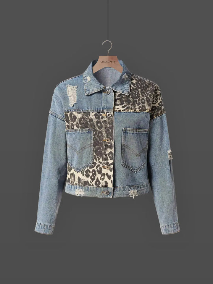 Leila | Leopard Print Denim Jacket