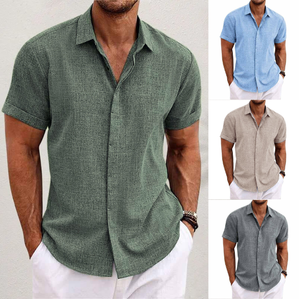 Chemise à manches courtes Shane™ en coton et lin