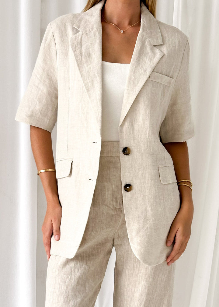 Fiamma™ - Blazer chic en lin dans des tons naturels