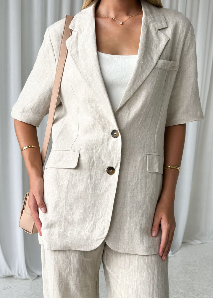 Fiamma™ - Blazer chic en lin dans des tons naturels