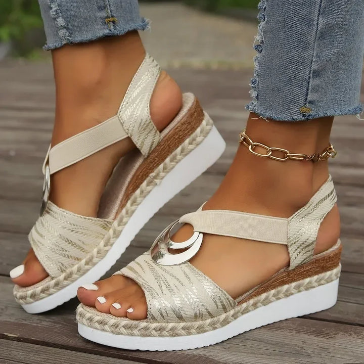 Elina™ | Glittery Strap Orthopedic Platform Sandals