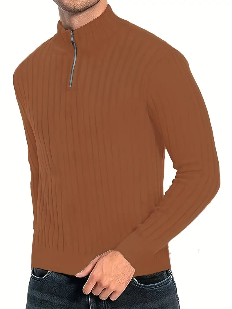 Boyett - Sweater | Casual heren trui met V-hals en ritssluiting voor mannen