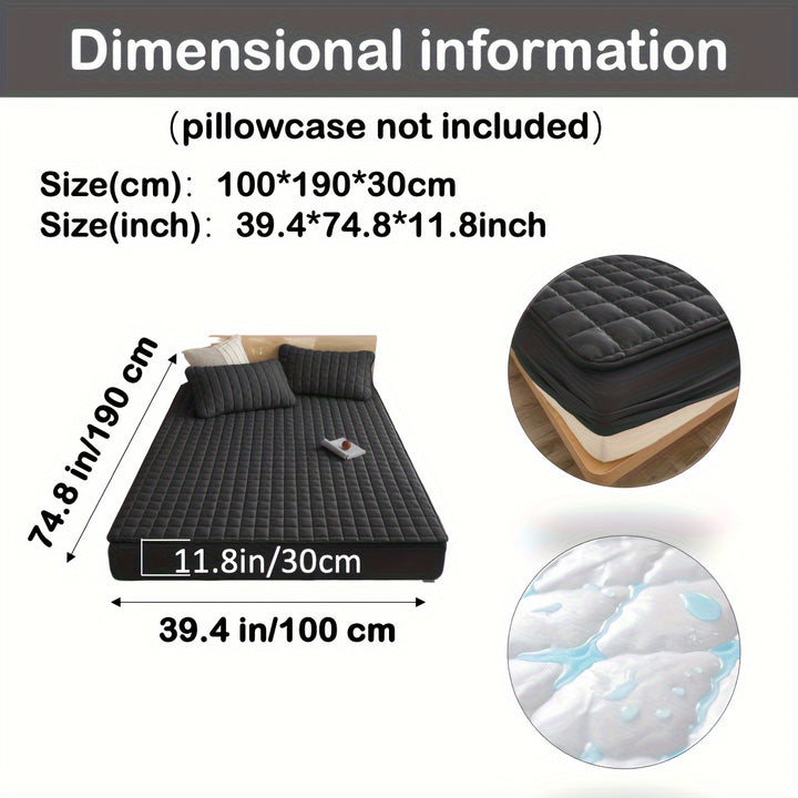 AquaQuard - 1pc Waterdichte matrasbeschermer met gewatteerd ontwerp, past op diepe matrassen, voor slaapkamer of logeerkamer