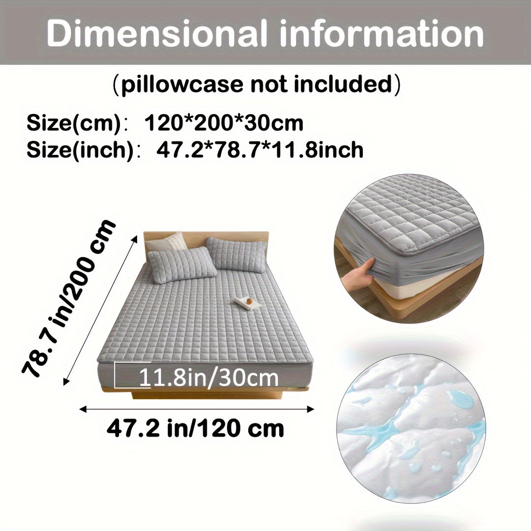 AquaQuard - 1pc Waterdichte matrasbeschermer met gewatteerd ontwerp, past op diepe matrassen, voor slaapkamer of logeerkamer