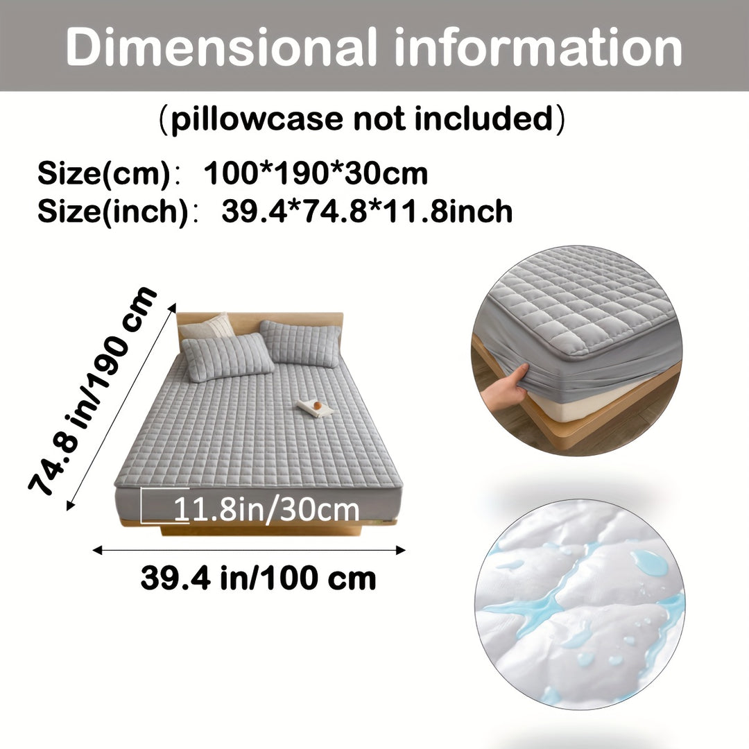AquaQuard - 1pc Waterdichte matrasbeschermer met gewatteerd ontwerp, past op diepe matrassen, voor slaapkamer of logeerkamer