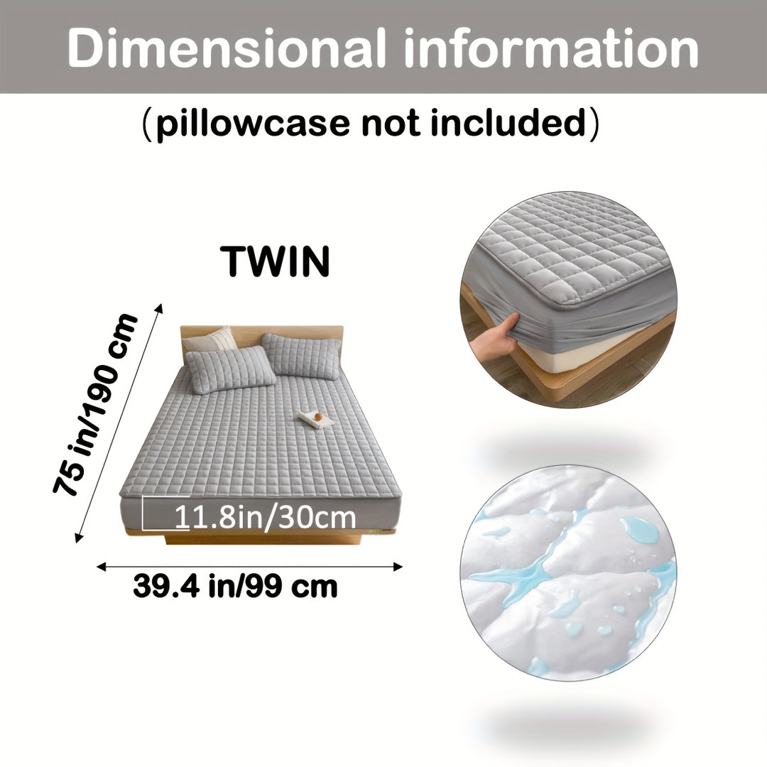 AquaQuard - 1pc Waterdichte matrasbeschermer met gewatteerd ontwerp, past op diepe matrassen, voor slaapkamer of logeerkamer
