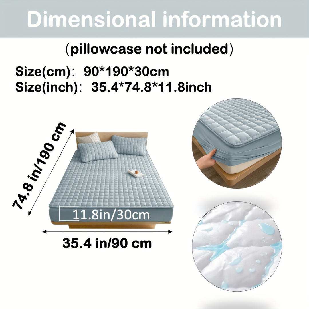 AquaQuard - 1pc Waterdichte matrasbeschermer met gewatteerd ontwerp, past op diepe matrassen, voor slaapkamer of logeerkamer