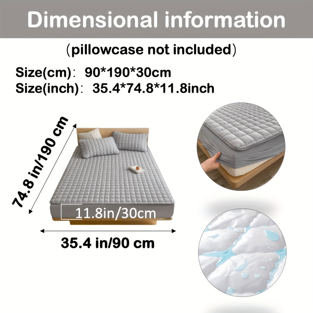 AquaQuard - 1pc Waterdichte matrasbeschermer met gewatteerd ontwerp, past op diepe matrassen, voor slaapkamer of logeerkamer