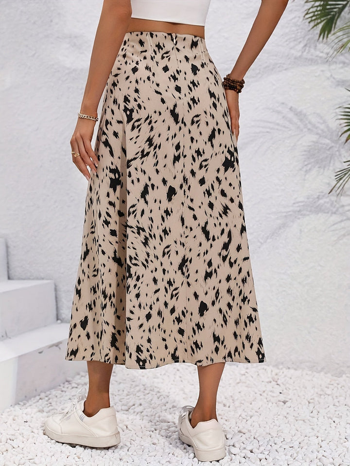 Evelyn | Elegant midi skirt with high waist and slit