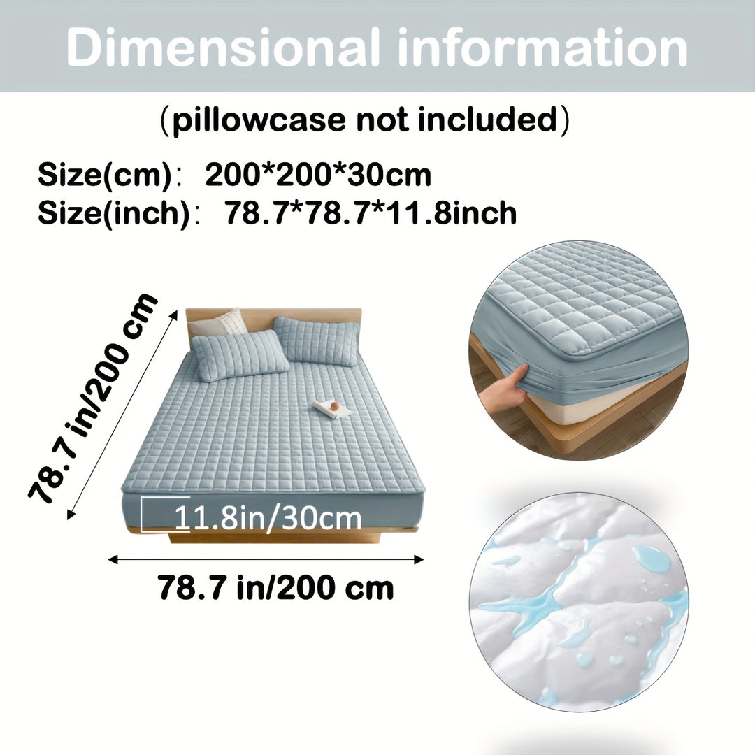 AquaQuard - 1pc Waterdichte matrasbeschermer met gewatteerd ontwerp, past op diepe matrassen, voor slaapkamer of logeerkamer