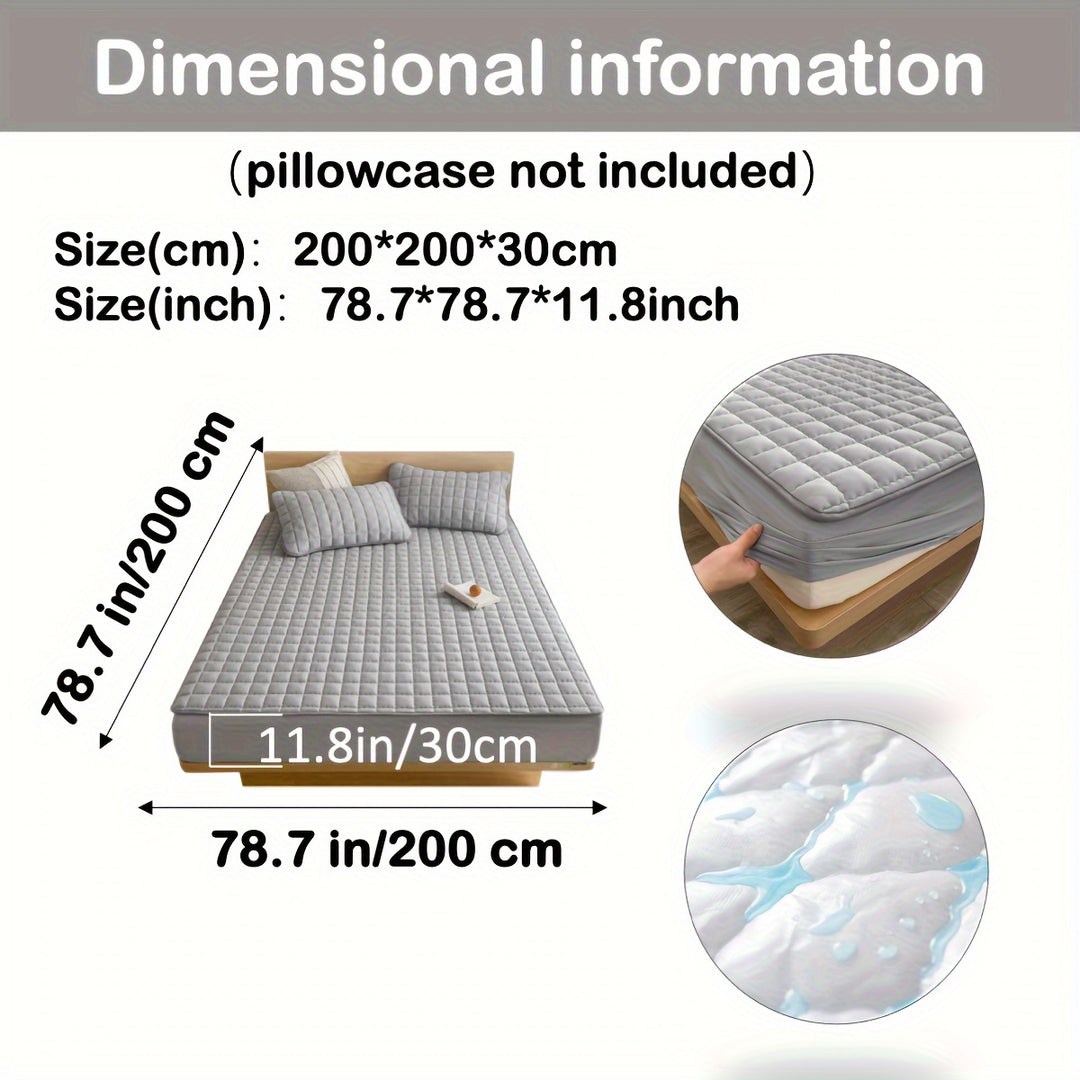 AquaQuard - 1pc Waterdichte matrasbeschermer met gewatteerd ontwerp, past op diepe matrassen, voor slaapkamer of logeerkamer