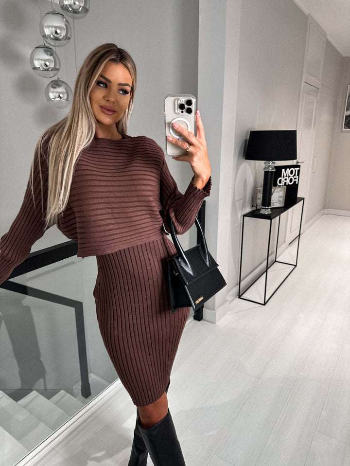 Margo - Gebreide Pullover Sweater en Cami Dress Set 🔥