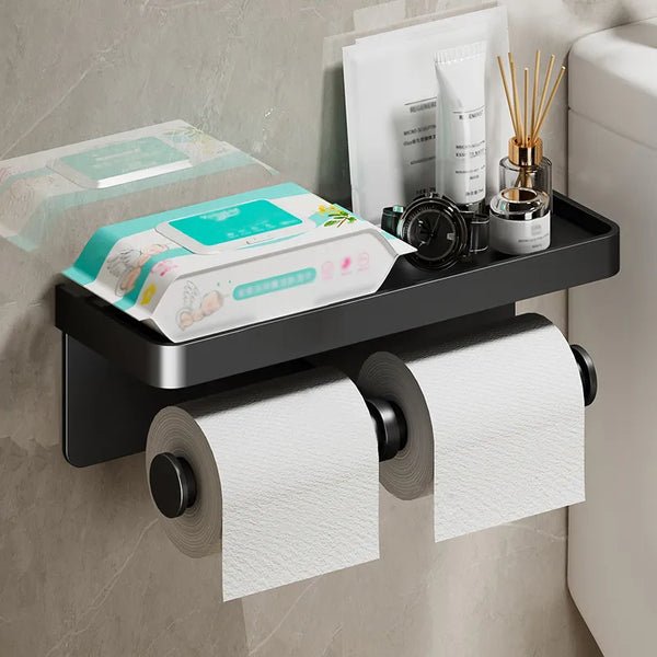 PlatinumGleam - Multifunctionele toiletrolhouder