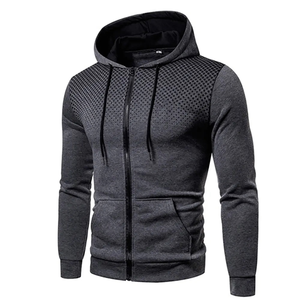 Ben | Sportieve heren hoodie met stippenprint