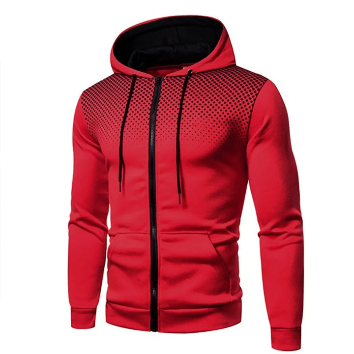 Ben | Sportieve heren hoodie met stippenprint