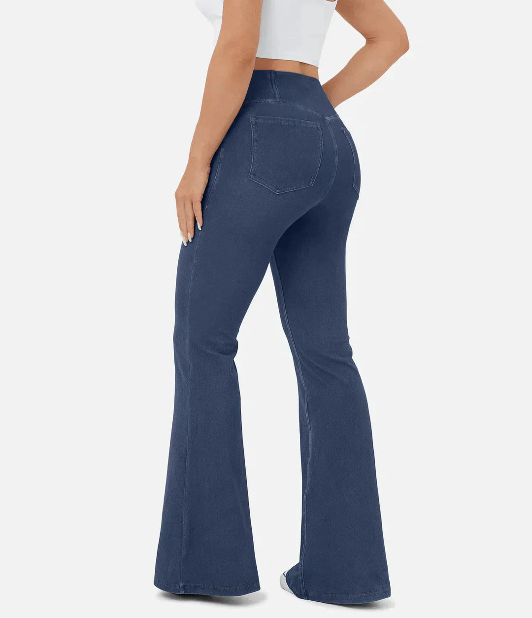 Cassia™ stretch flare jeans met hoge taille