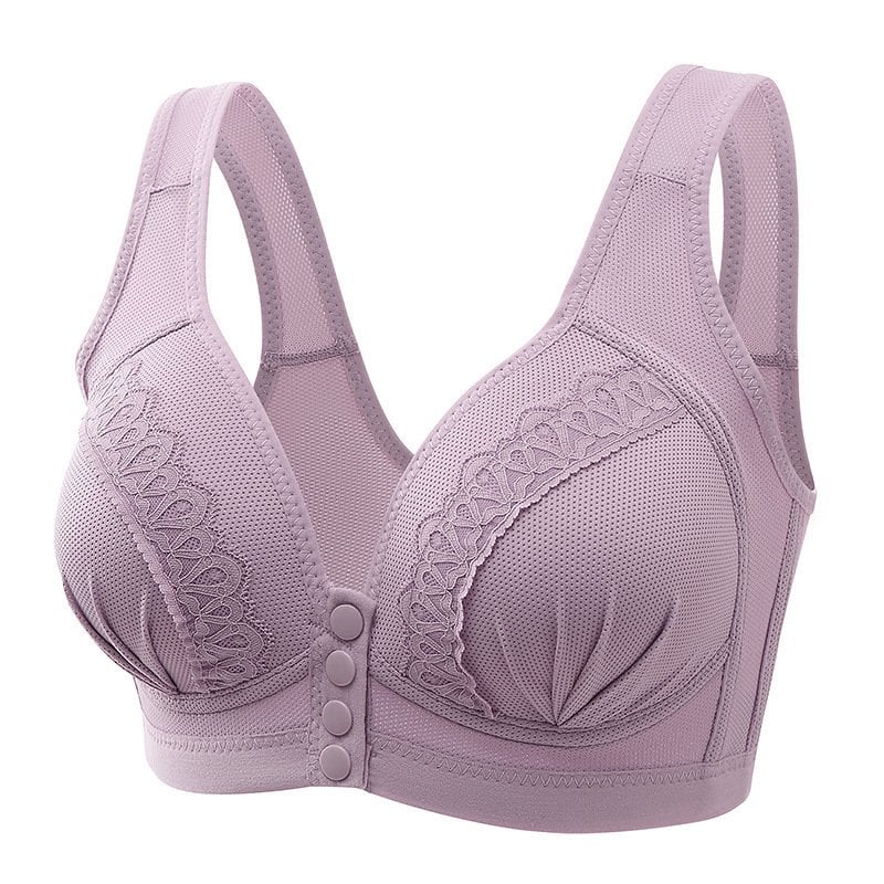 ContourShape - 2023 Soutien-gorge en coton respirant et doux pour la peau avec boutons sur le devant 